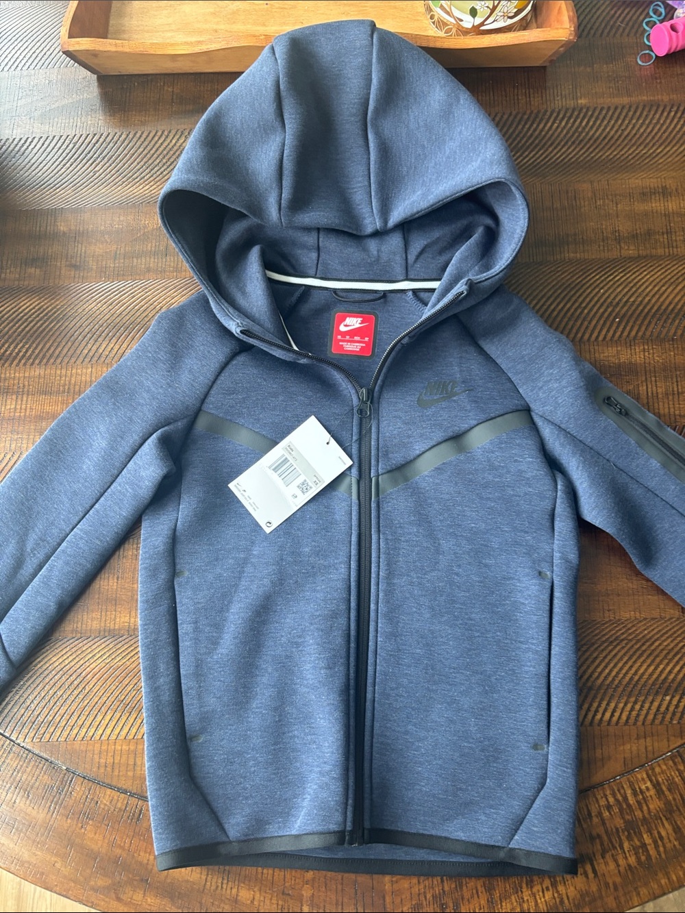 Nike Kids Hooded Full-Zip Jacket - Navy Blue